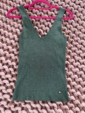 Ted Baker London Ribbed V-Neck Tank Top - Green
